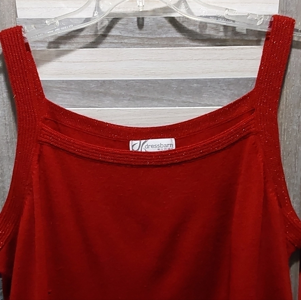 Sweater tank top with metallic trim | Dress Barn | 22/24 - Picture 2 of 5